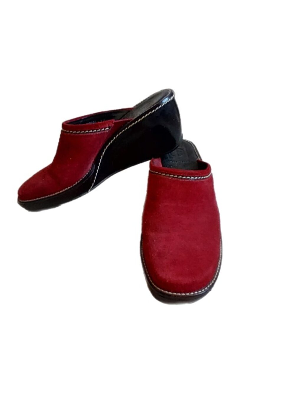 Cole Haan Red Suede Wedge Mule